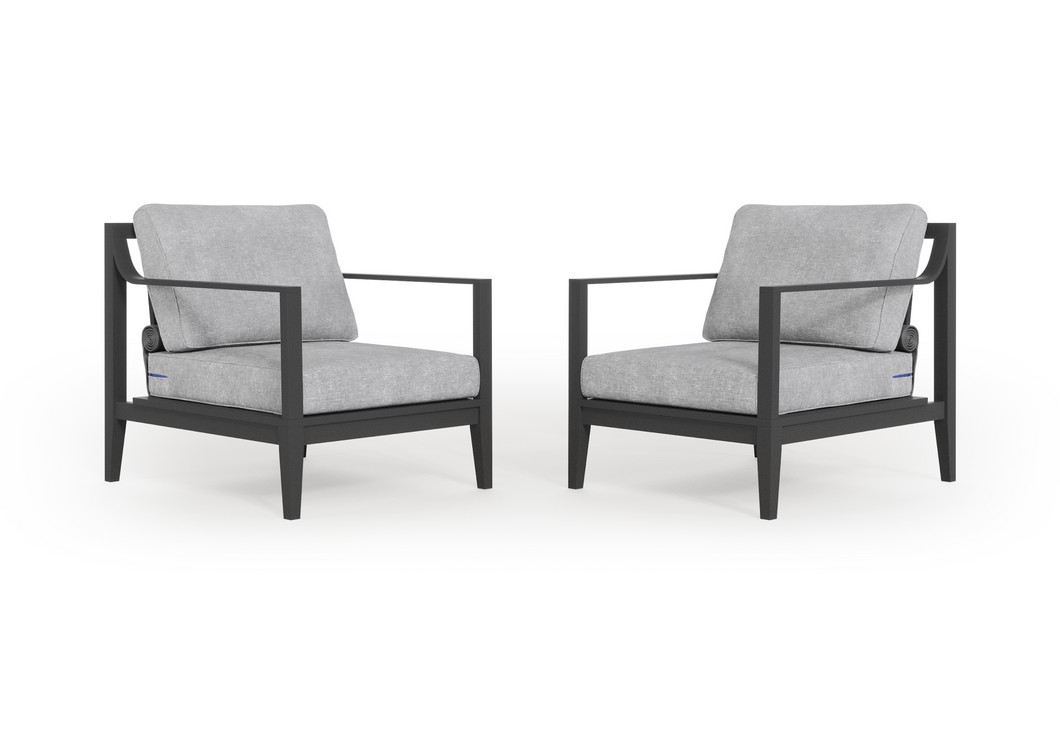 Charcoal Aluminum Outdoor Armchair Conversation Set