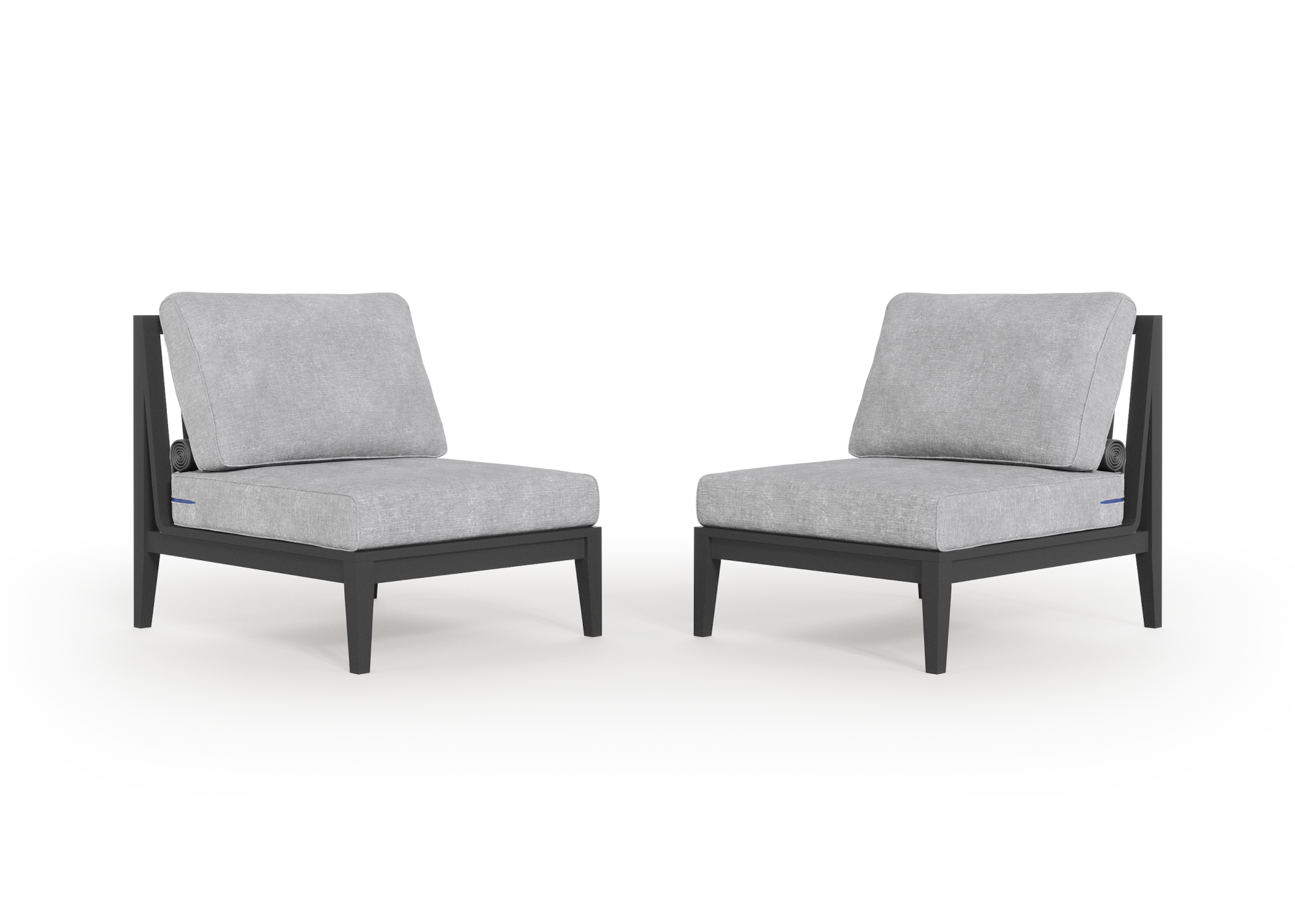 Charcoal Aluminum Outdoor Armless Chair Conversation Set