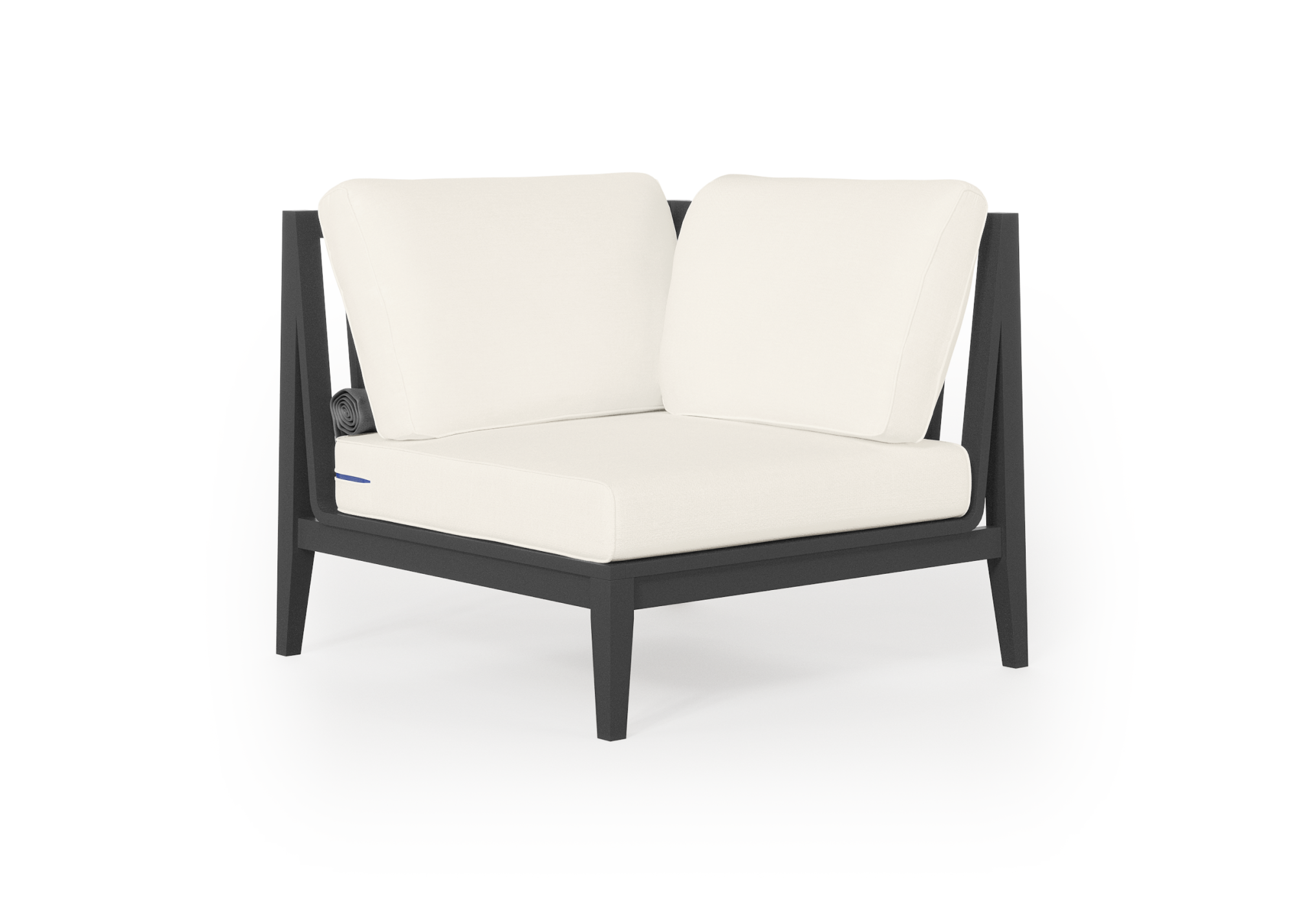 Charcoal Aluminum Outdoor Sectional Chair - Left