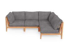 Teak Outdoor L Sectional - 4 Seat