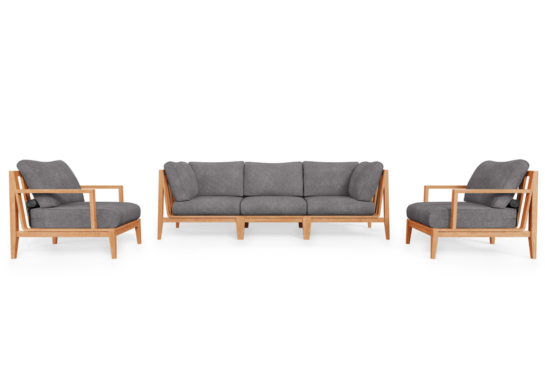 Teak Outdoor Sofa with Armchairs - 5 Seat