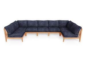 Teak Outdoor U Sectional - 7 Seat