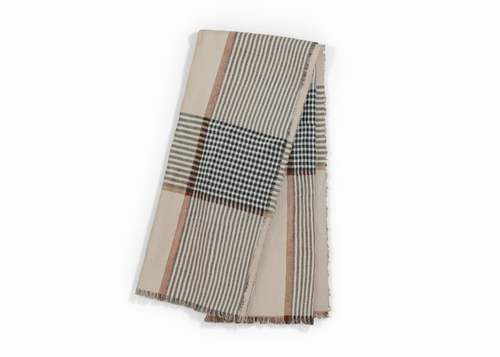 Outdoor Bug Shield Throw Blanket - Striped Plaid