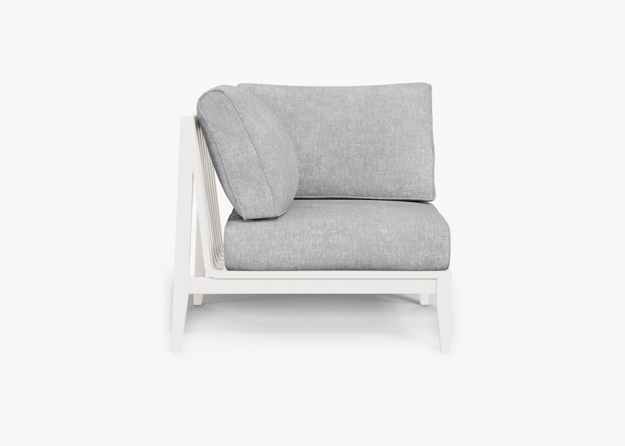 White Aluminum Outdoor Corner Chair - Right (Open Box)