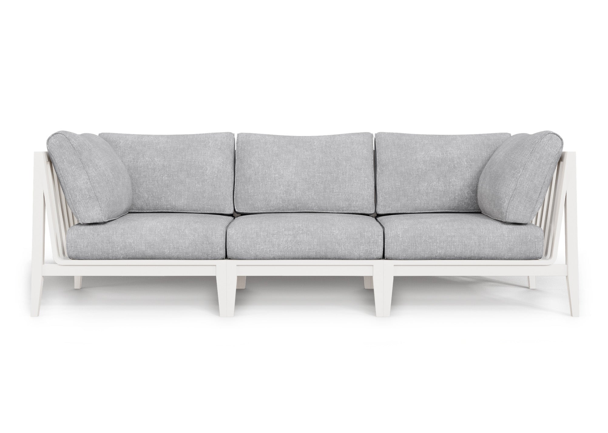 White Aluminum Outdoor Sofa - 3 Seat