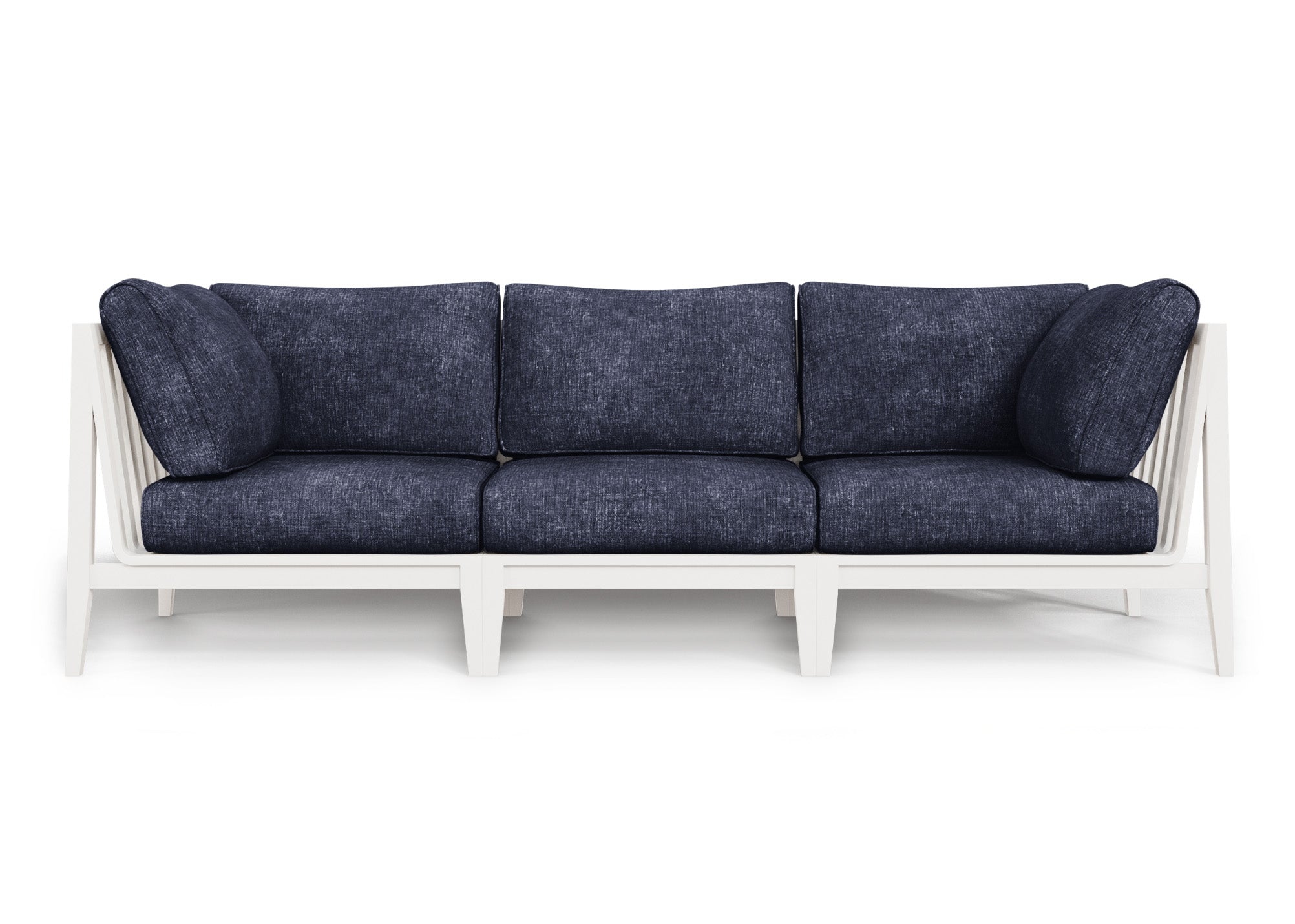 White Aluminum Outdoor Sofa - 3 Seat