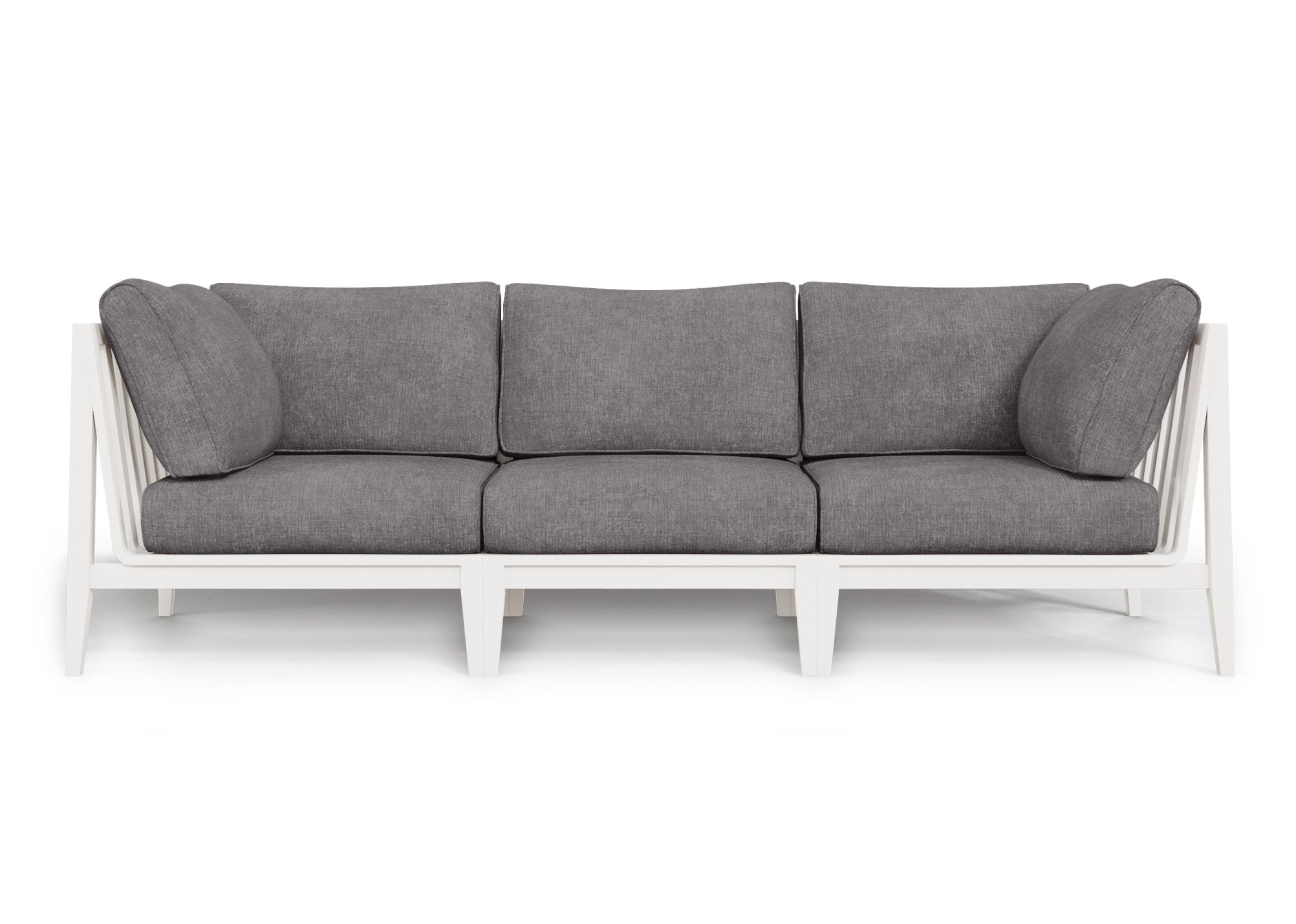White Aluminum Outdoor Sofa - 3 Seat